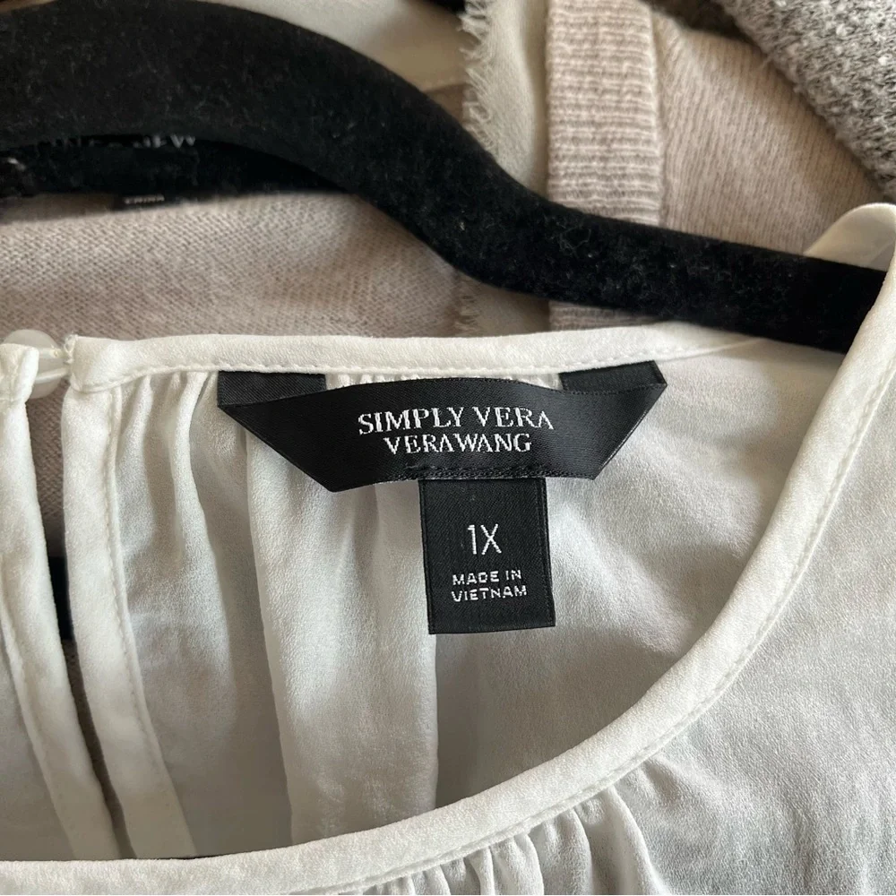 (4) Plus Size Professional Sequin Embellished Gray Blouse Beige  Sweater Office - Picture 12 of 16